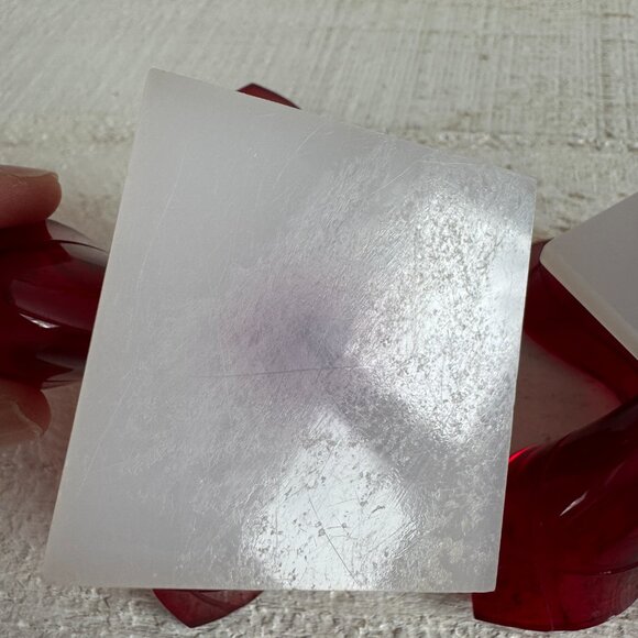 Vintage Red Hard Plastic Formed Candlestick Holders - Picture 8 of 11